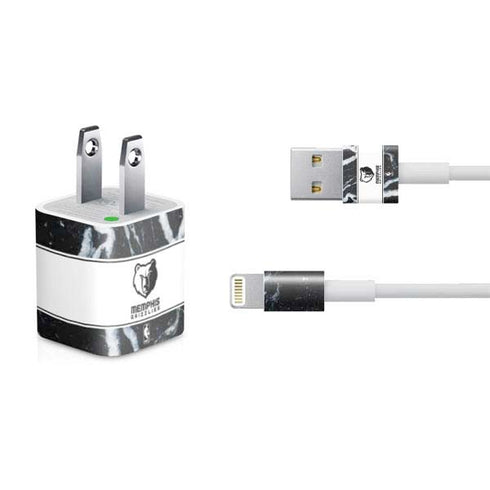 NBA Memphis Grizzlies Marble iPhone Charger (5W USB) Skin
